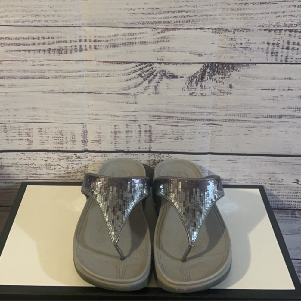 Fitflop Electra Sequined Silver Sandals
